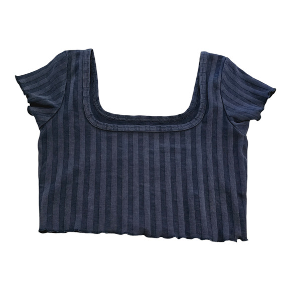 Offline by Aerie Top Womens Small Blue OG Groove Cropped Coquette Whimsigoth - Picture 1 of 8